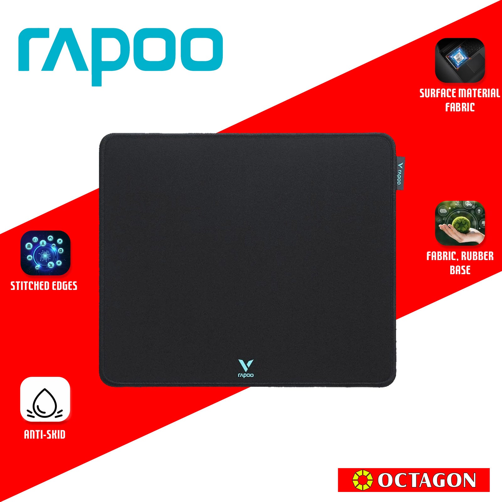 RAPOO V10S BLACK GAMING MOUSEPAD