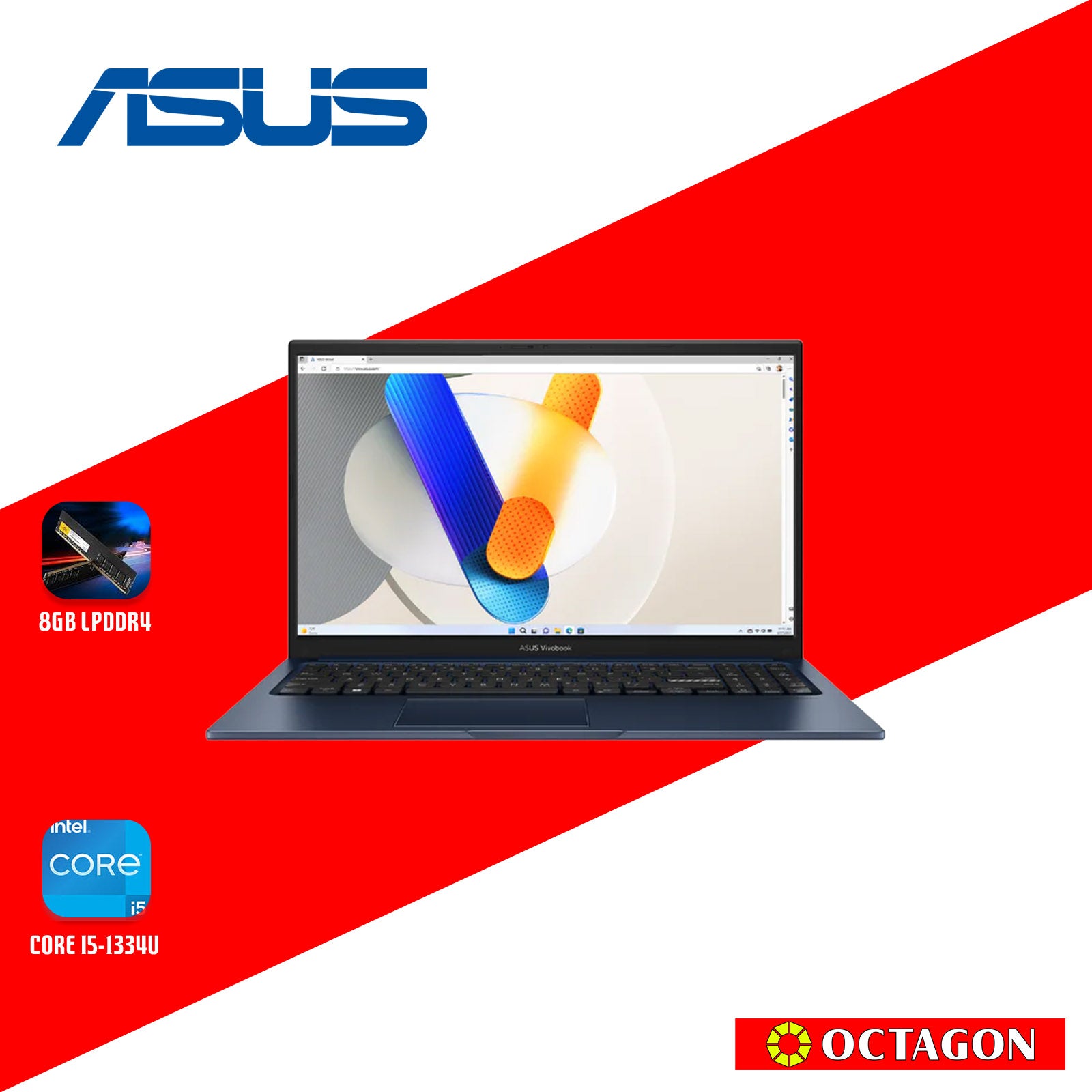 ASUS X1504VA-NJ1622WSM/ CORE I5-1334U/ 8+8GB/ 512GB SSD/ 15.6