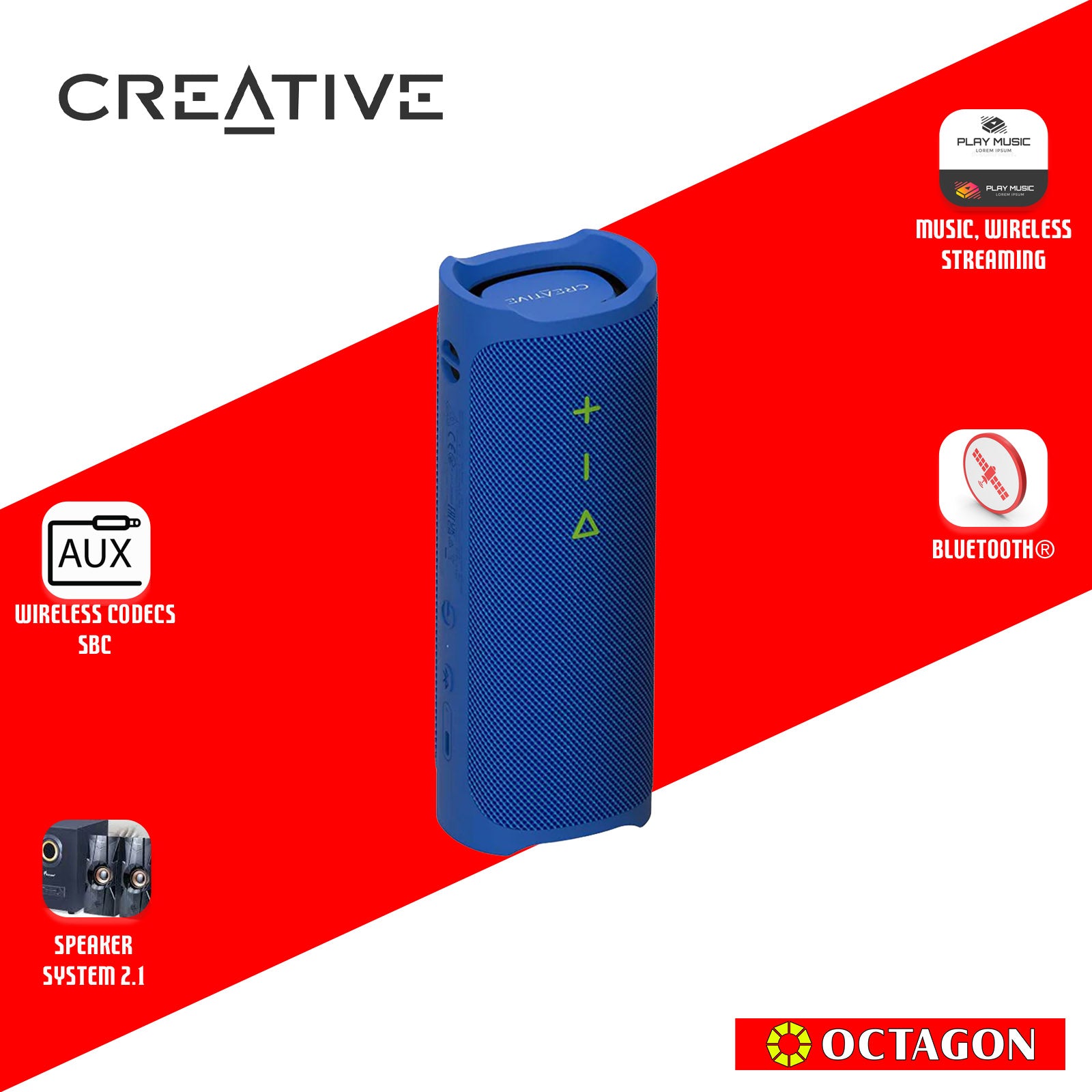 CREATIVE MUVO GO MF8405 SPEAKER WATERPROOF PORTABLE BLUETOOTH 5.3
