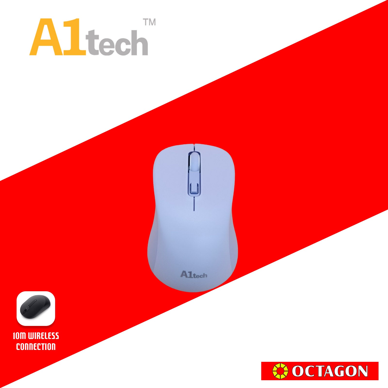 A1TECH AC-W650 2.4G WIRELESS MOUSE 1600 DPI WHITE GREY/PURPLE/PINK/GREY