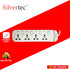 SILVERTEC NEW SV38-1.8M 4-OUTLET UNIVERSAL PLUG/ 4-SWITCH/ 1.8M/ 10A/ 2500W/ 250V IVORY POWER STRIP W/ SURGE PROTECTION