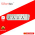 SILVERTEC NEW SV38-3M 4-OUTLET UNIVERSAL PLUG/ 4-SWITCH/ 3M/ 10A/ 2500W/ 250V IVORY POWER STRIP W/ SURGE PROTECTION
