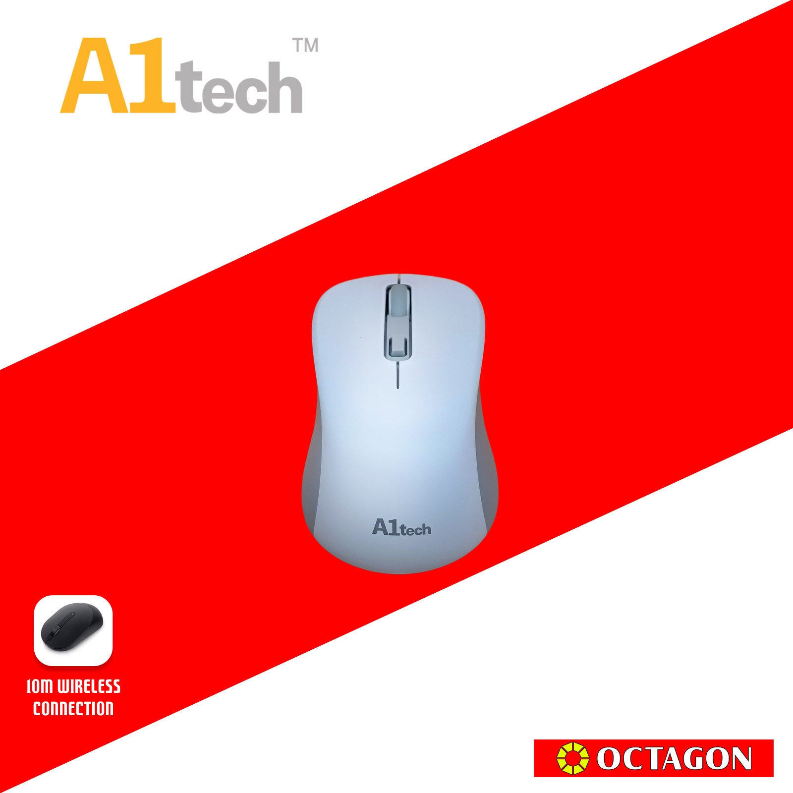 A1TECH AC-W650 2.4G WIRELESS MOUSE 1600 DPI WHITE GREY/PURPLE/PINK/GREY