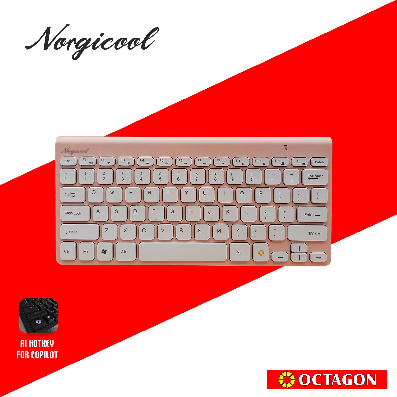 NORGICOOL NK2213 WIRED USB KEYBOARD COPILOT BLUE/PINK/BLACK