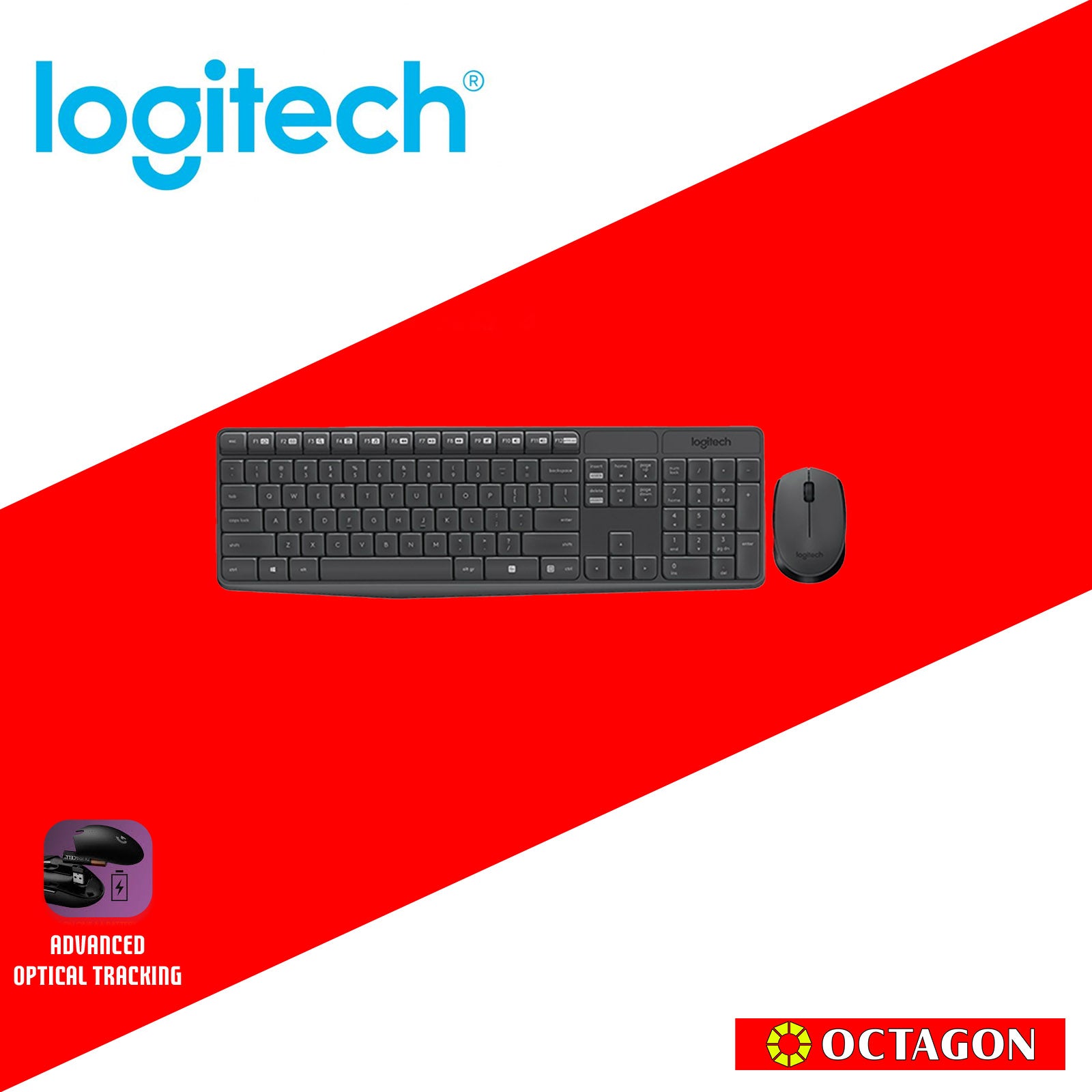 LOGITECH MK235 BLACK WIRELESS KEYBOARD AND MOUSE COMBO