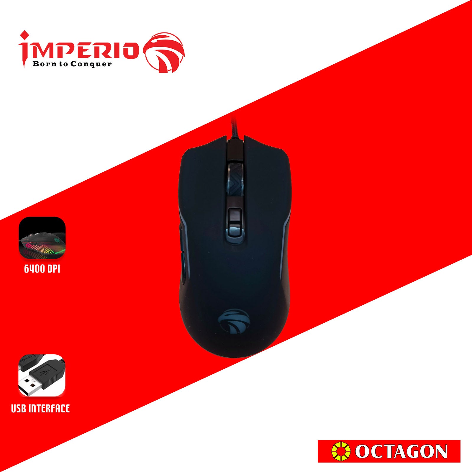 IMPERIO IMSL-M200 RGB GAMING MOUSE 6400DPI