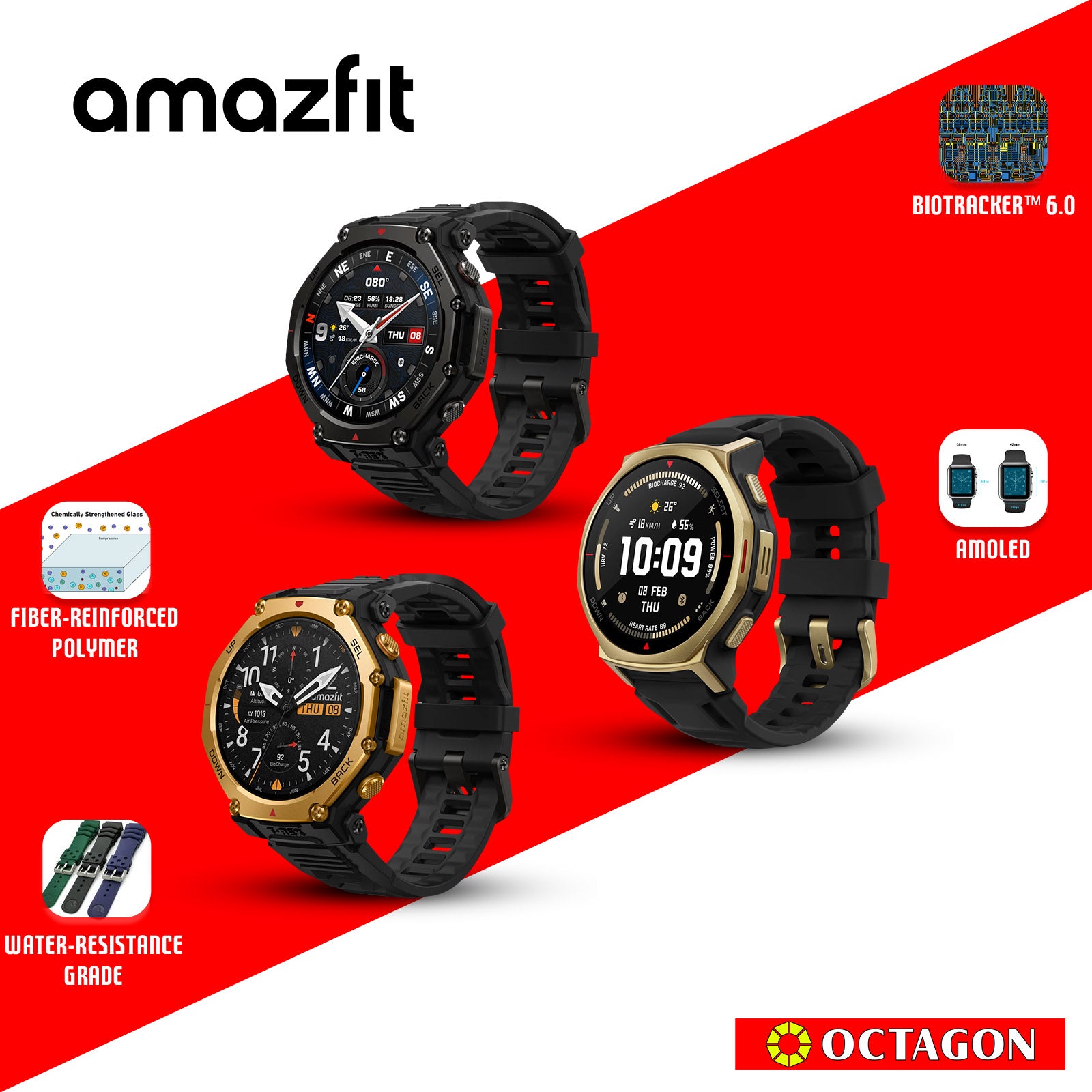 AMAZFIT T-REX 3 PRO 44MM BLACK GOLD