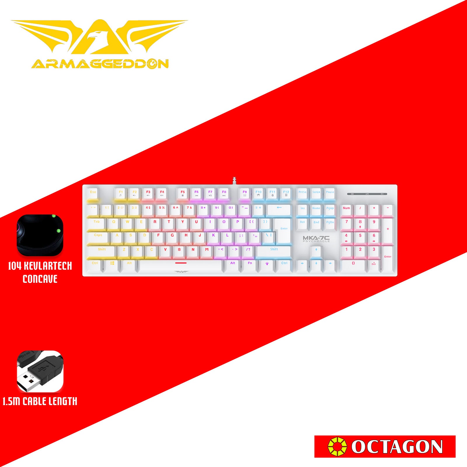ARMAGGEDDON MKA-7C [2024]  USB 104 KEYS GAMING KEYBOARDS/HOT SWAP