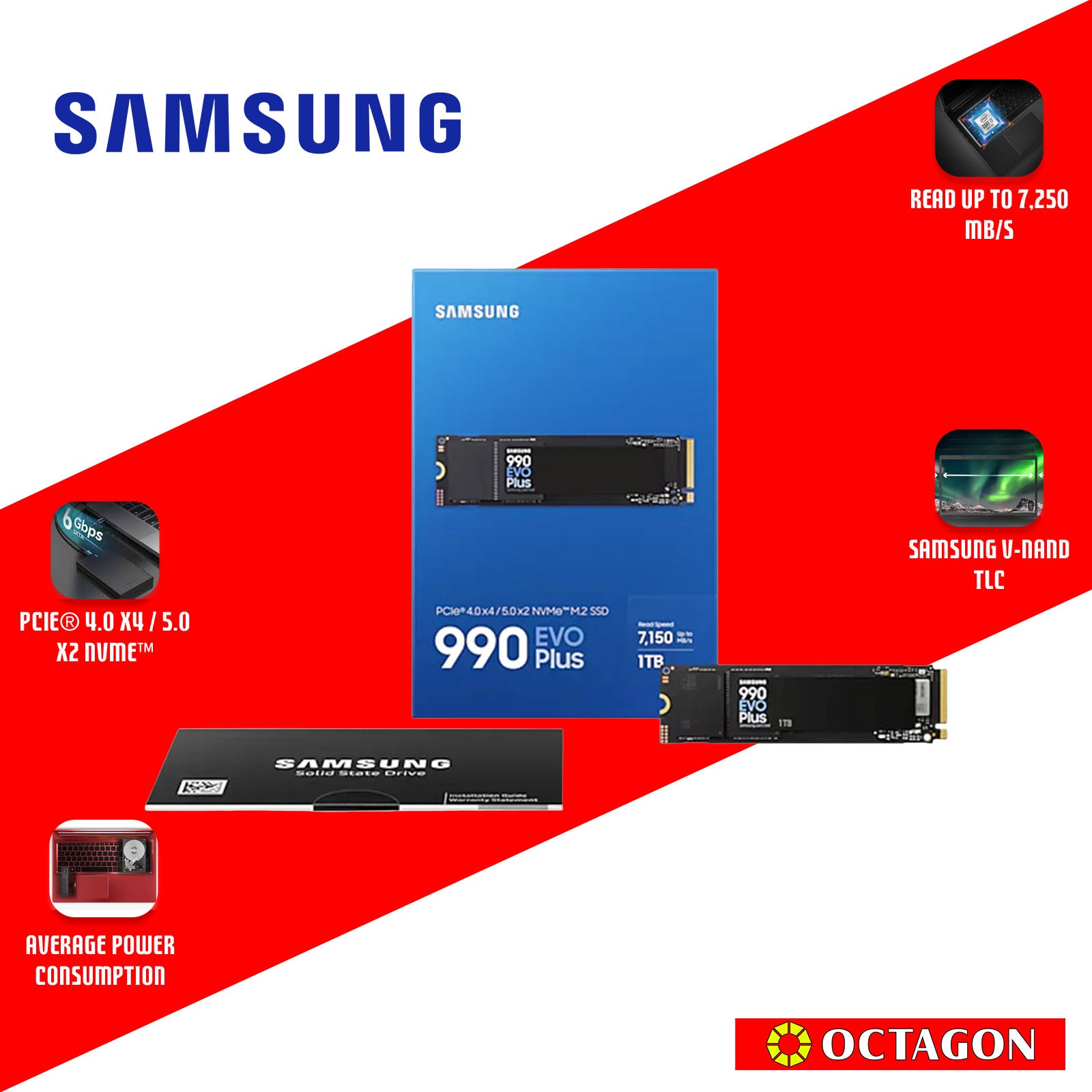 SAMSUNG SSD 1TB 990 EVO PLUS NVME M.2