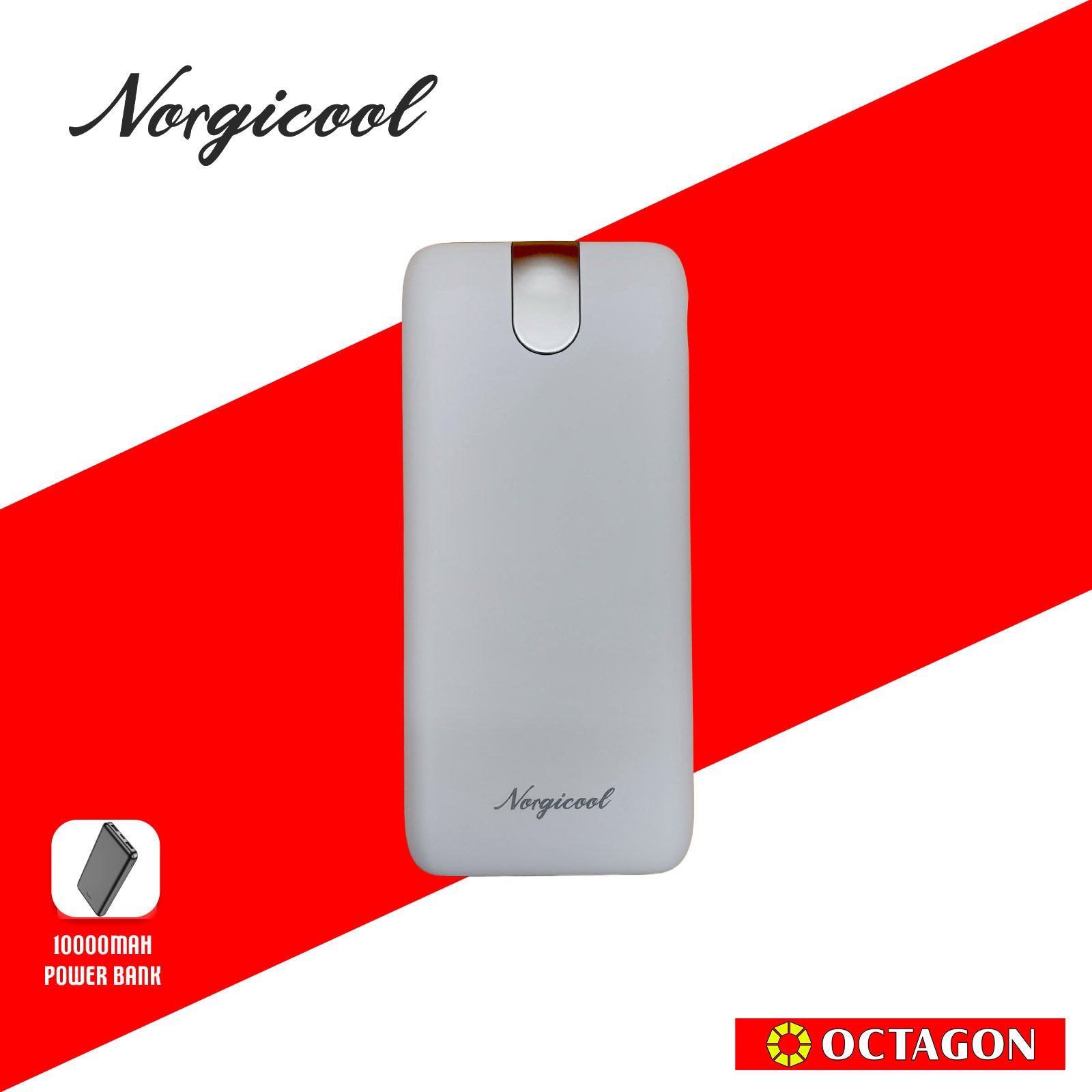 NORGICOOL NP026-WH PD20W 10000MAH W/ TYPE C AND LIGHTNING POWER BANK WHITE