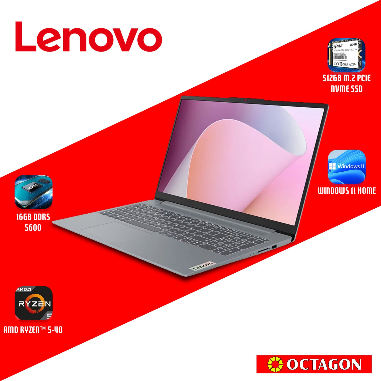 LENOVO IP S3-15 (82XQ01MSPH)/ RYZEN 5 40/ 16GB/ 512GB SSD/ 15.6 FHD/ WIN 11/ OFFICE HOME 2024
