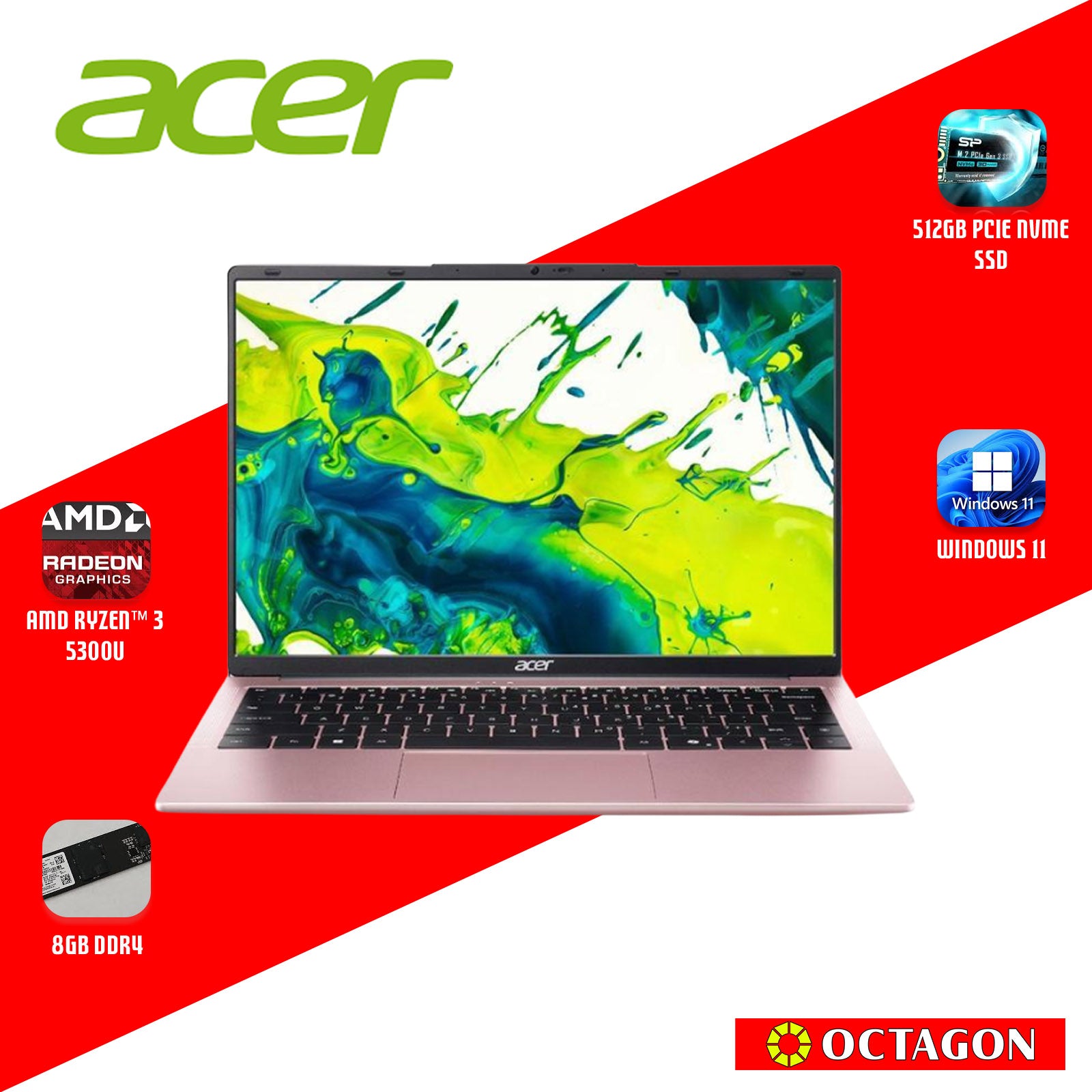 ACER ASPIRE LITE AL14-42-R8ST/ RYZEN 3 5300U/ 8GB/ 512GB SSD/ 14
