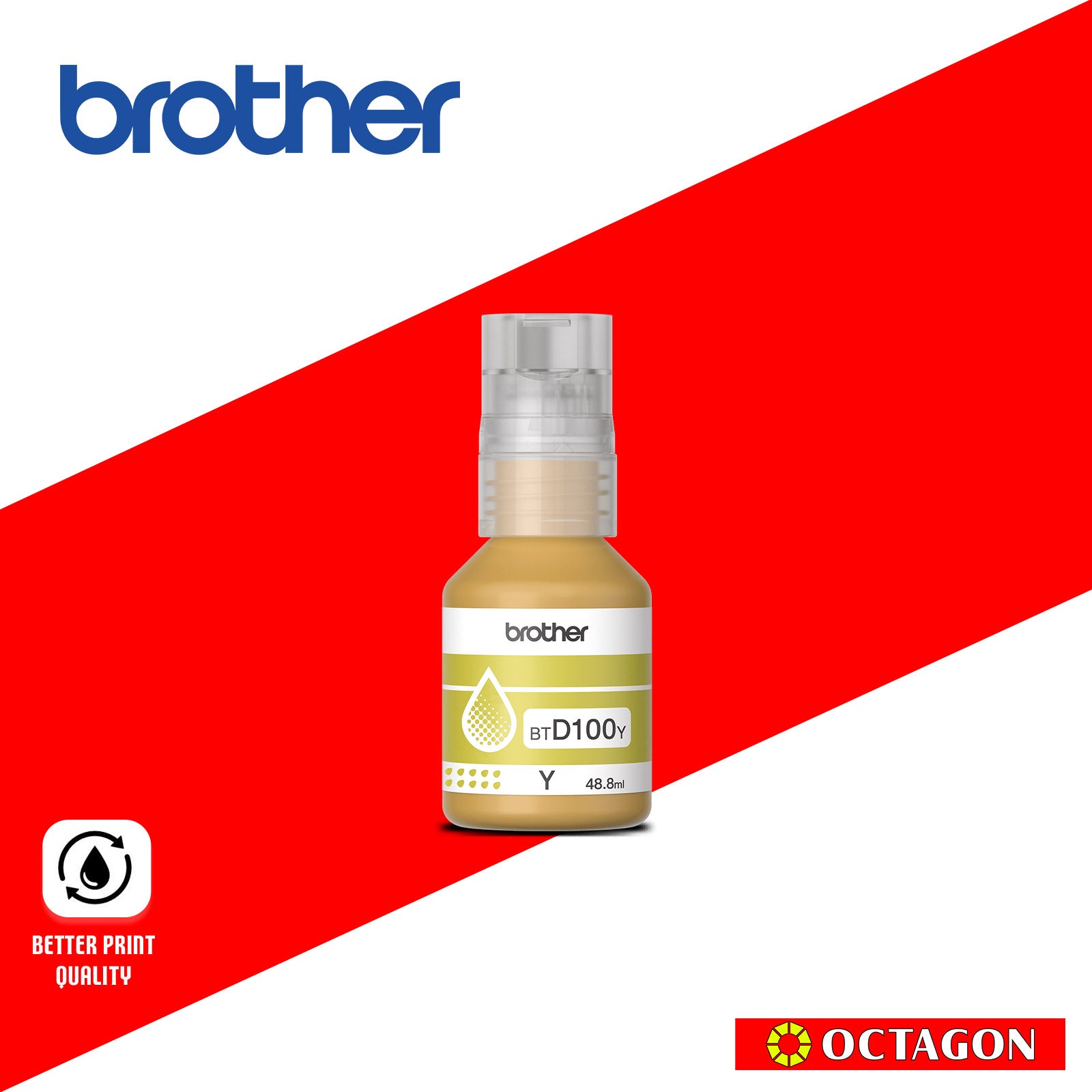 BROTHER BTD100 YELLOW/MAGENTA/CYAN INK BOTTLE