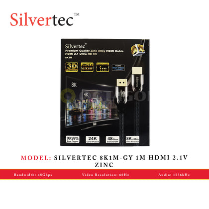 SILVERTEC 8K1M-GY 1M HDMI 2.1V ZINC