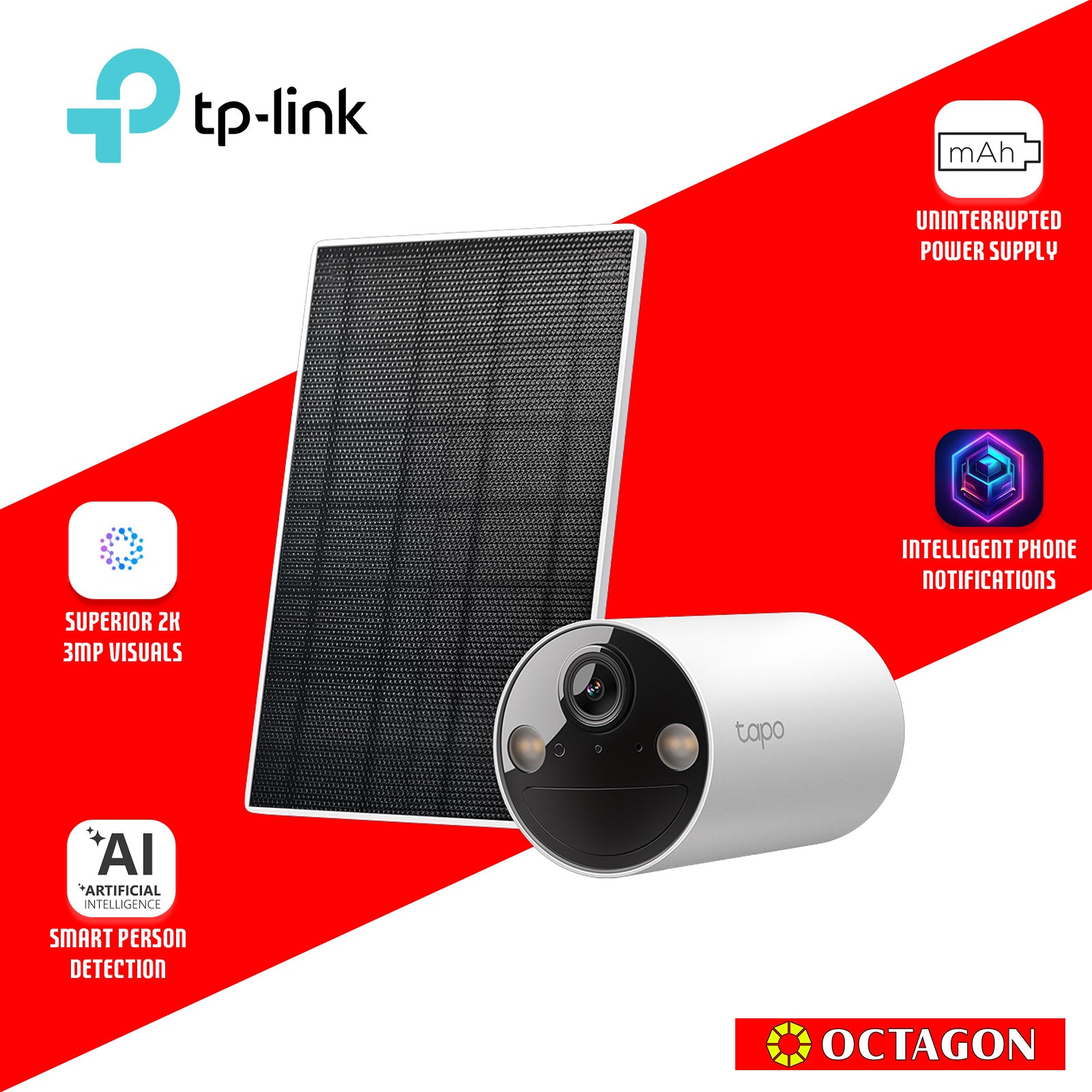 TPLINK TAPO C410 KIT SOLAR POWERED 3MP OUTDOOR CAM