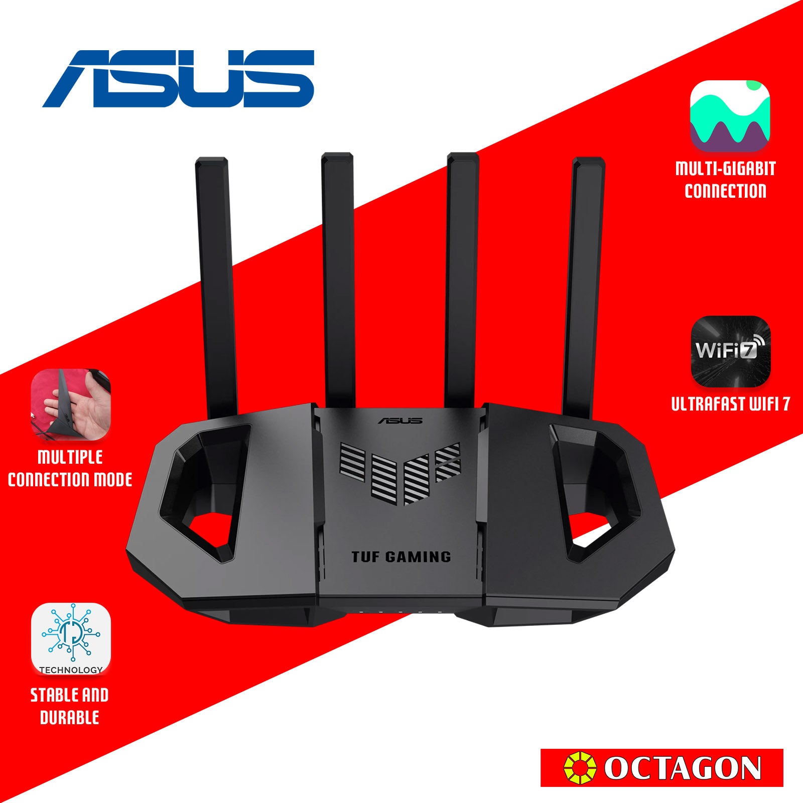 ASUS TUF GAMING BE3600 DUAL BAND WIFI 7 GAMING ROUTER