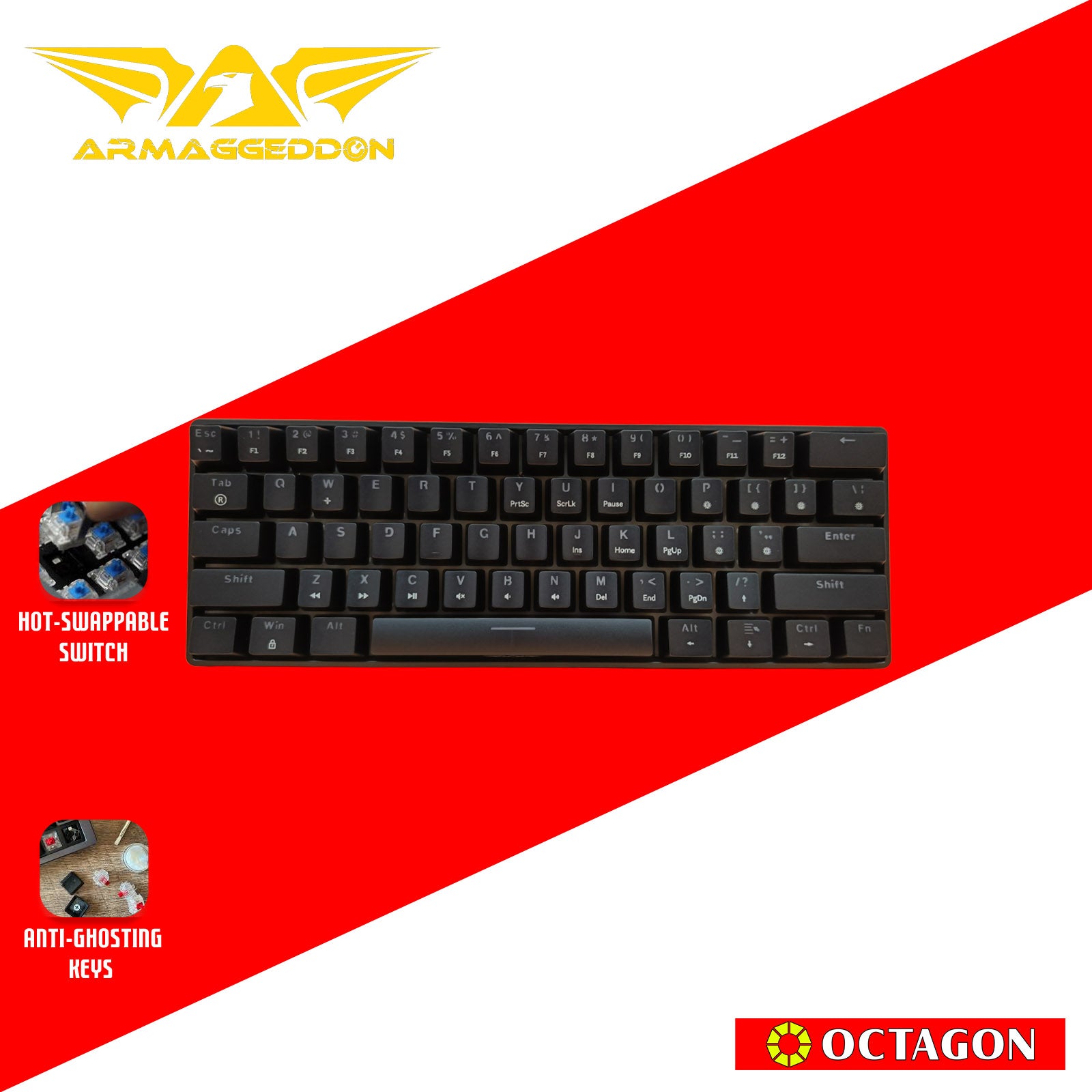 ARMAGGEDDON MKA-1C NEX (CLICKY) USB MECH KEYBOARD / 61 KEYS