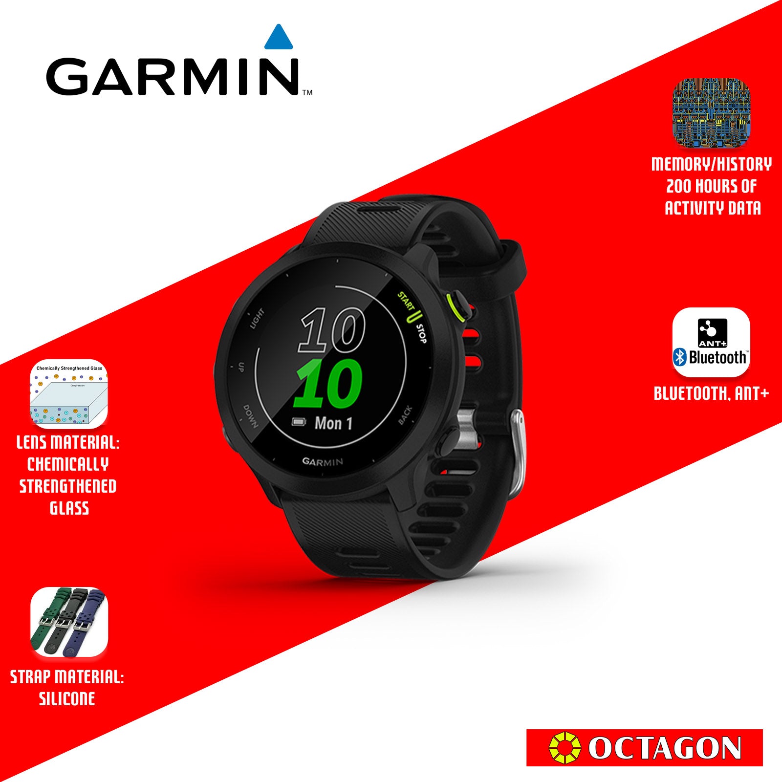 GARMIN FORERUNNER 55 GPS KOR/SEA BLACK SMARTWATCH GPS