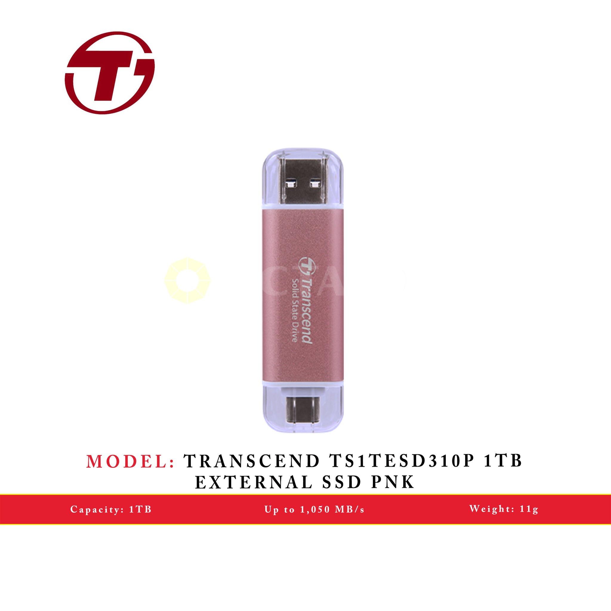 TRANSCEND TS1TESD310P 1TB EXTERNAL SSD PNK