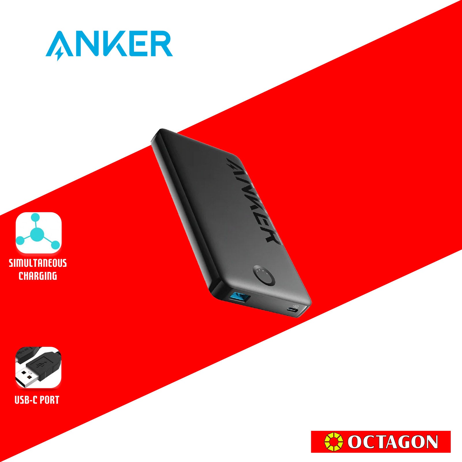 ANKER A1334H11 323 USB-C POWERBANK 10000