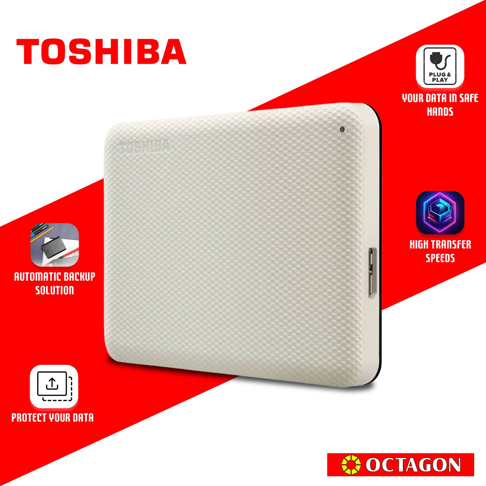 TOSHIBA 2TB ADVANCE HDD W/ PASS