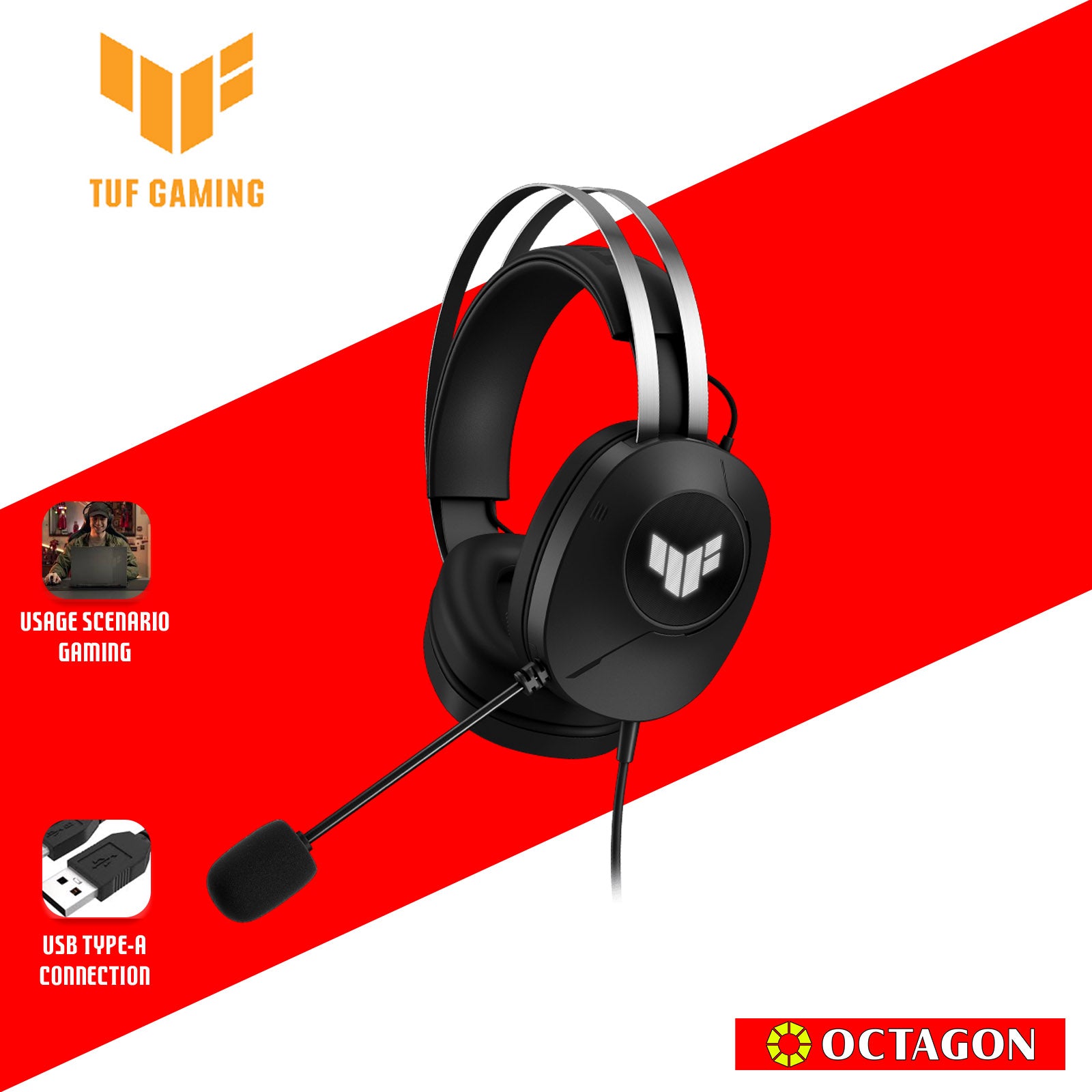 ASUS A302 TUF GAMING H1 GEN II BLACK USB HEADSET