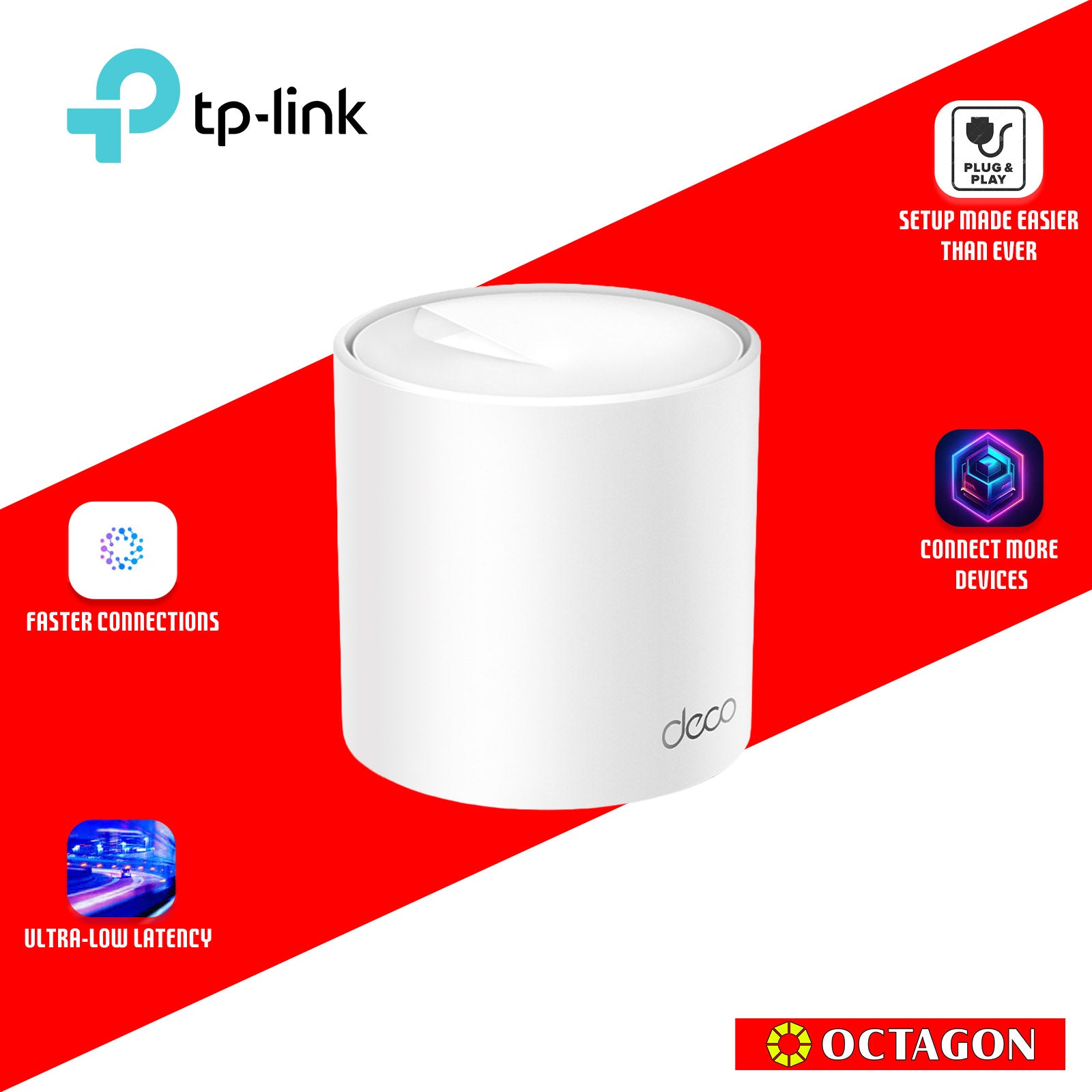 TPLINK DECO X10 (1-PACK) AX1500 WHOLE HOME MESH WI-FI 6 SYSTEM