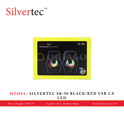 SILVERTEC SB-90 BLACK/RED USB 2.0 LED