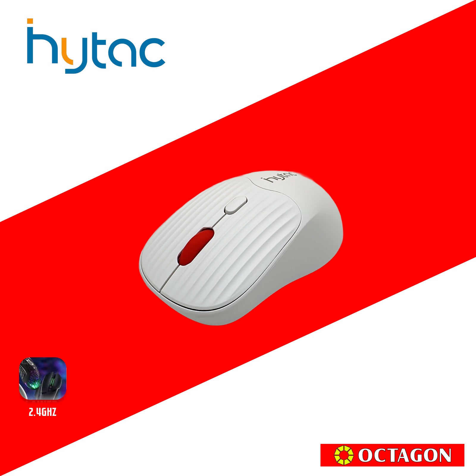 HYTAC HGS638 WHITE 1600DPI DUAL MODE SILENT WIRELESS MOUSE