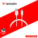 VERBATIM 66586 SYNC & CHARGE TYPE-C TO TYPE-C CABLE (PD60W & 480MBPS) 100CM (WHITE)