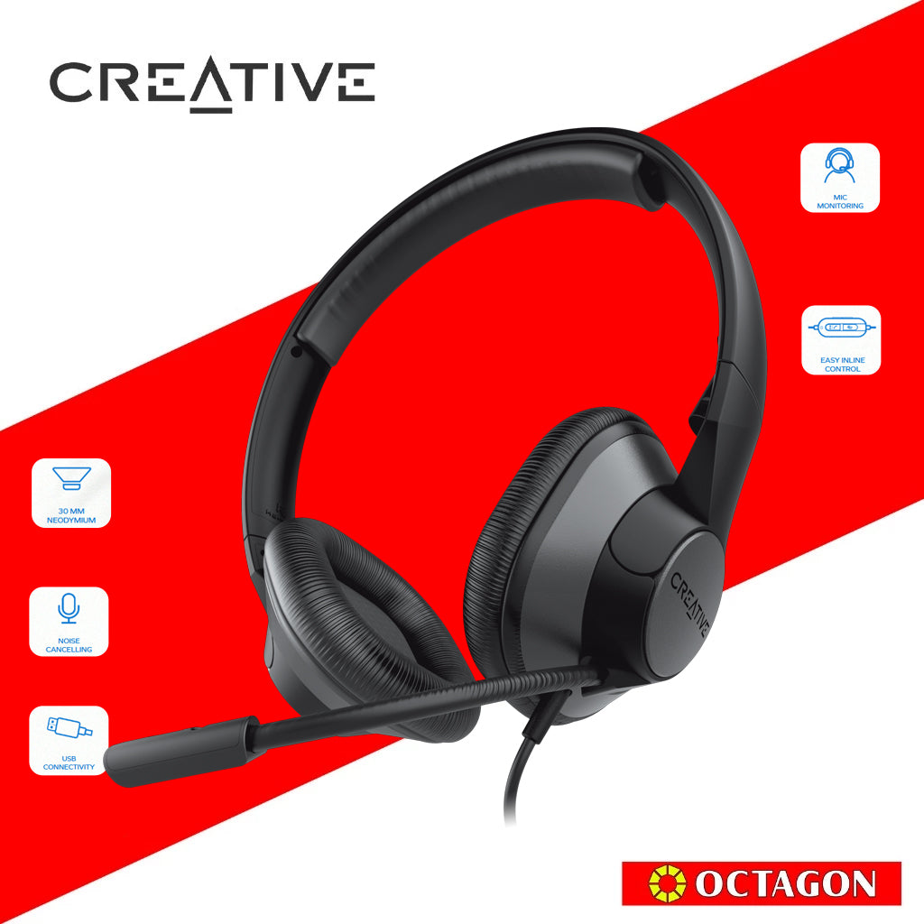 CREATIVE HS-720 V2 EF0960 HEADSET USB NOISE CANCELLING CONDENSER MIC