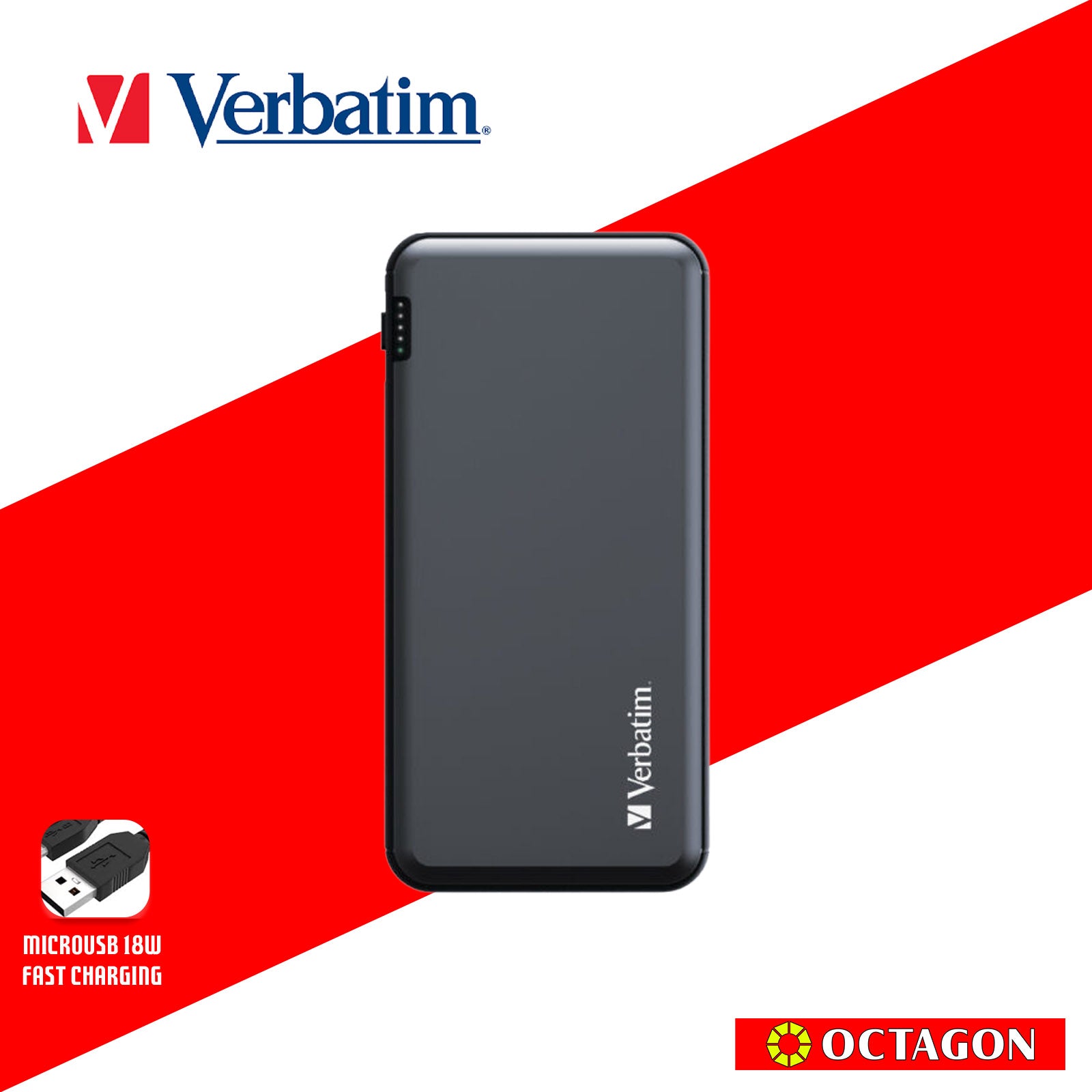 VERBATIM 66628 POWER BANK 20000MAH / 22.5W ALUMINIUM - PD + QC3.0 (GREY)