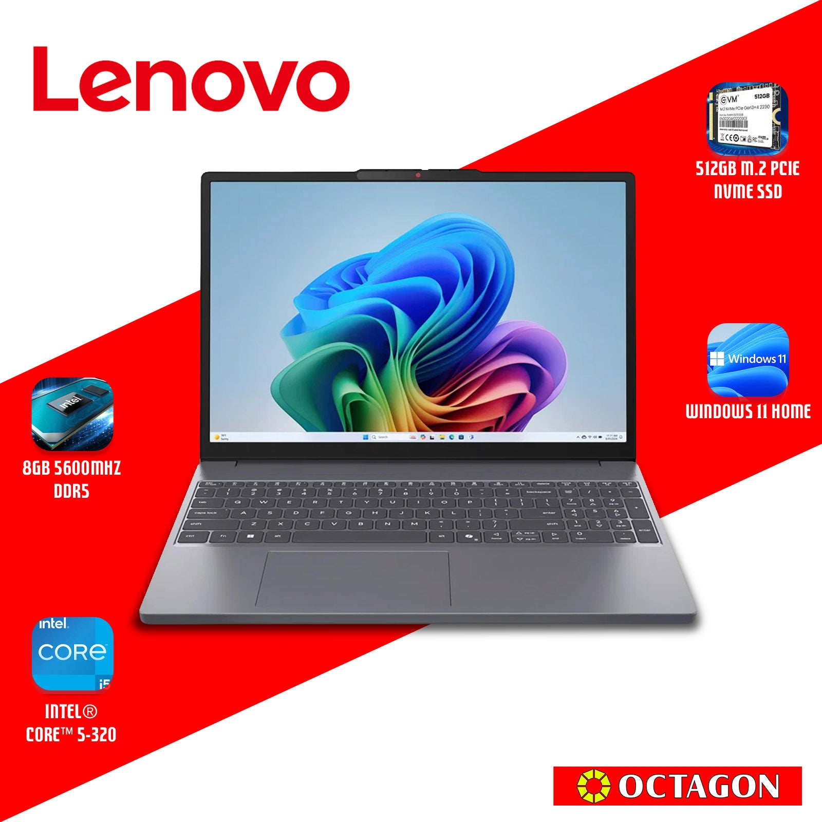 LENOVO IPS3-15 (83RR004XPH)/ CORE 5 320/ 8GB/ 512GB SSD/ 15.3 WUXGA/ WIN 11