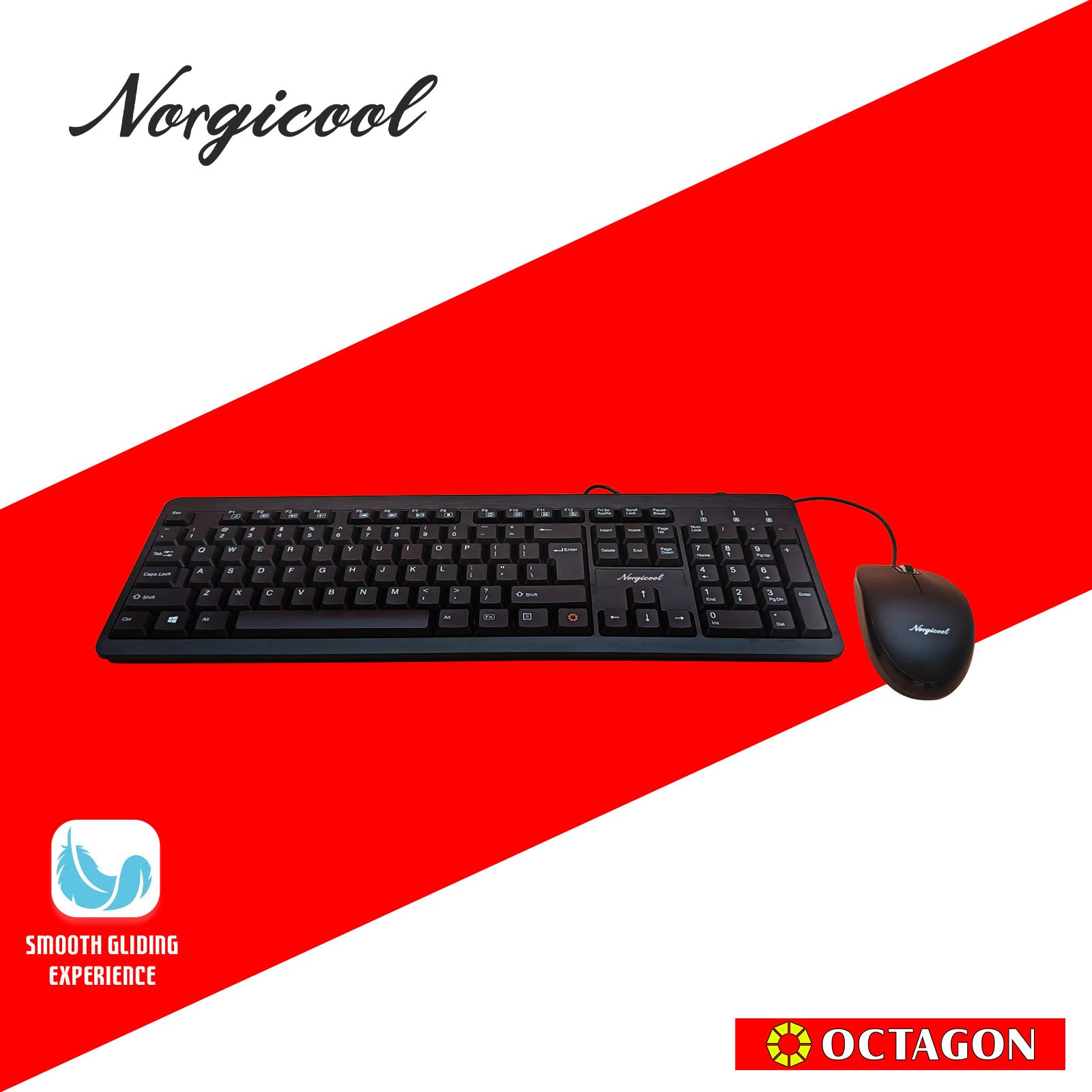 NORGICOOL NC001I BLACK USB COMBO 104 KEYS