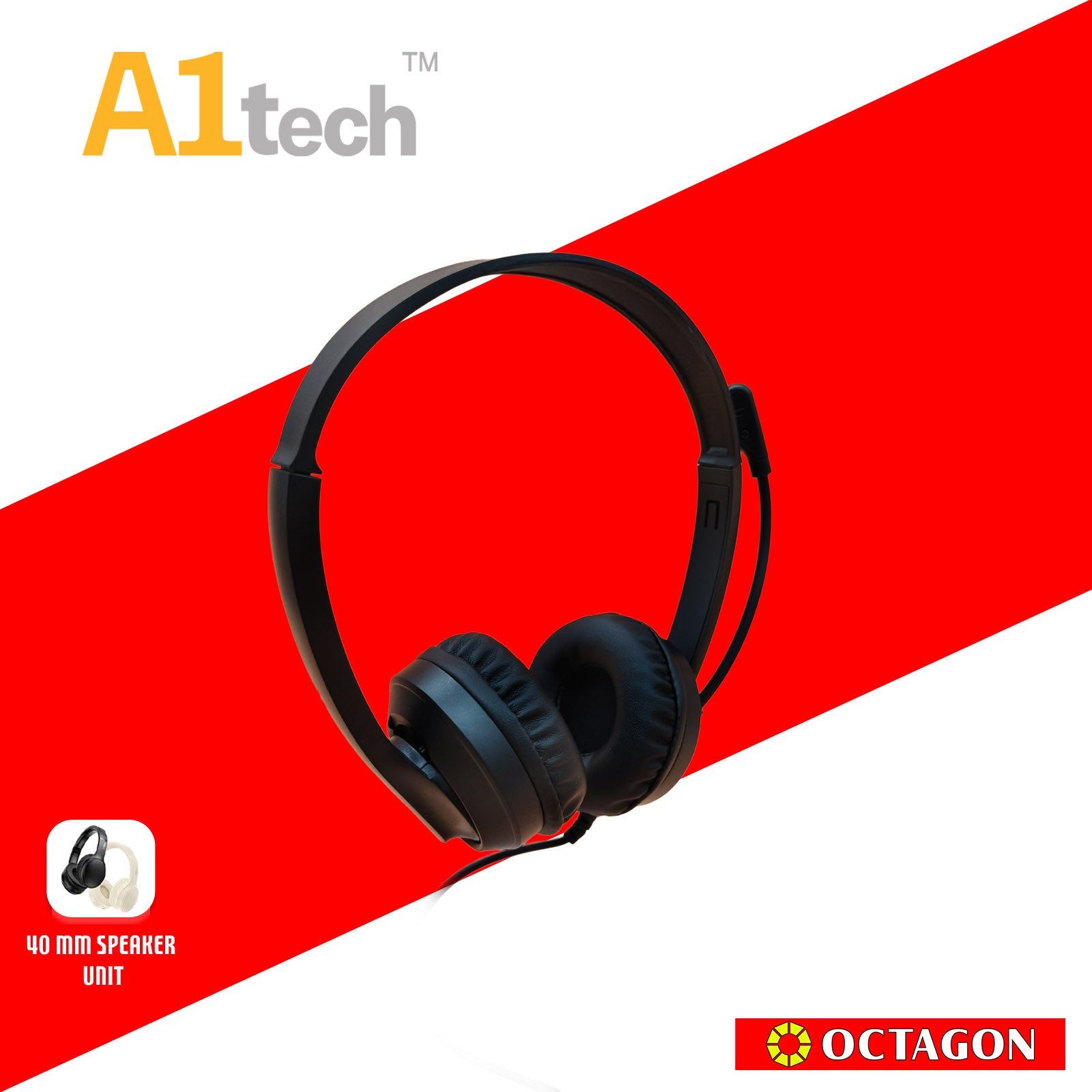 A1TECH AC-HSM500 STEREO USB-C HEADSET WITH MIC BLACK
