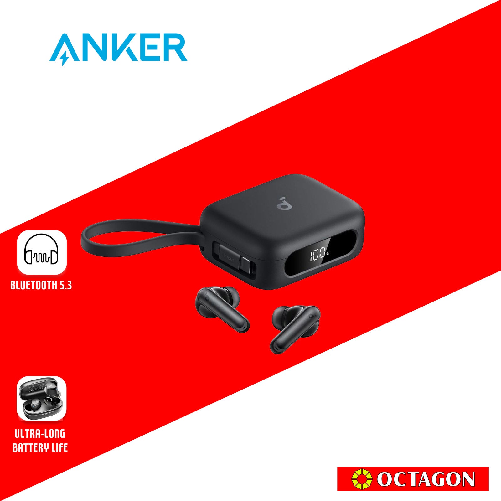 ANKER A3937H11 P41I TWS EARBUDS WITH 10W 3000MAH POWERBANK SOUNDCORE