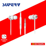 SUPERV EP04-In-ear Headphone with Mic & Inline Control ,120cm