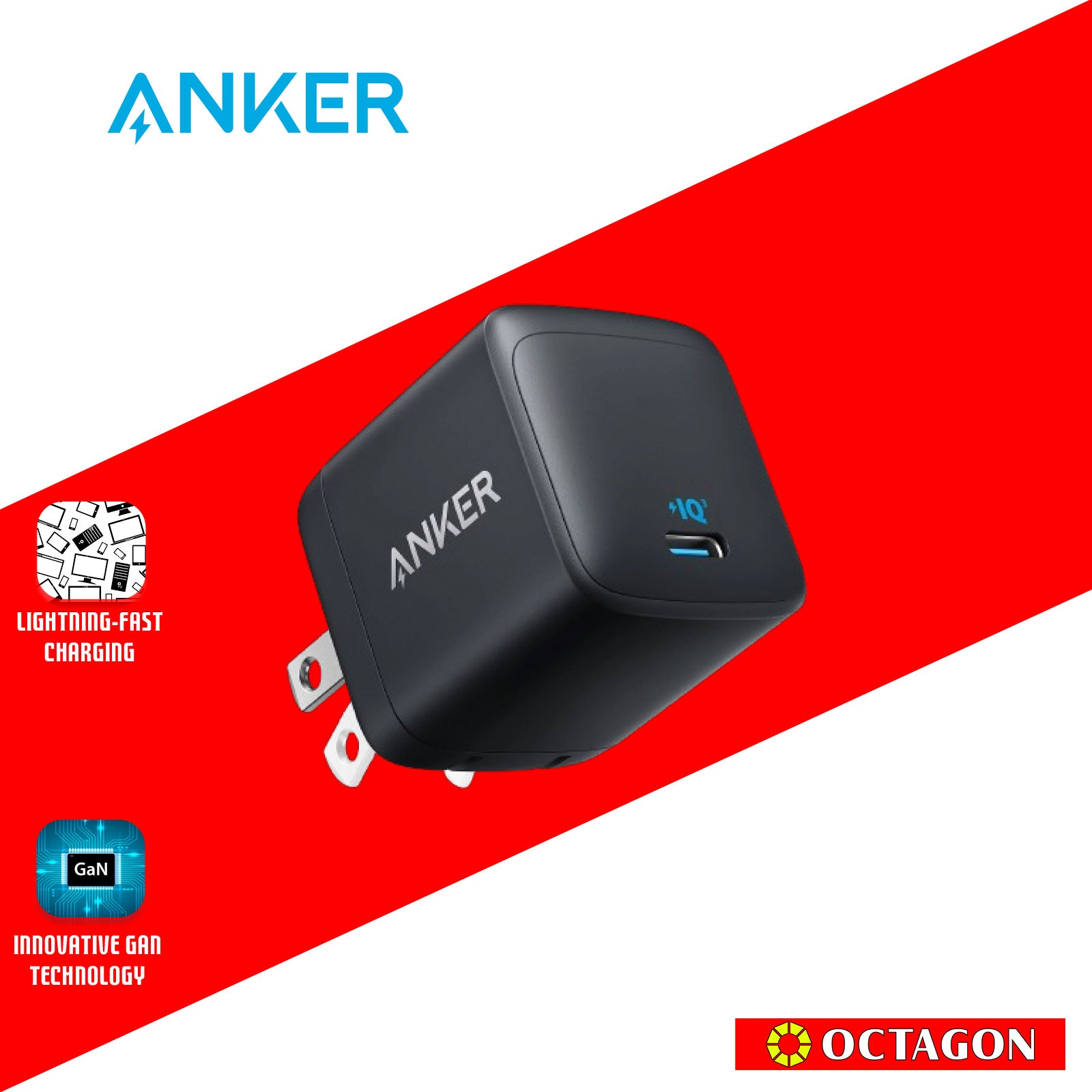 ANKER 313 45W USB C WALL CHARGER BLACK