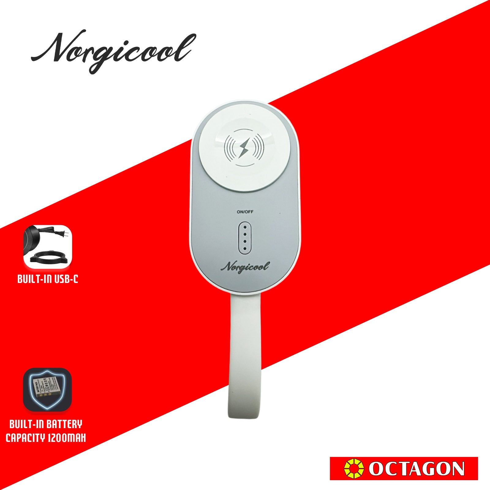 NORGICOOL NP005 TYPE C IWATCH WIRELESS CHARGER 1200MAH WHITE