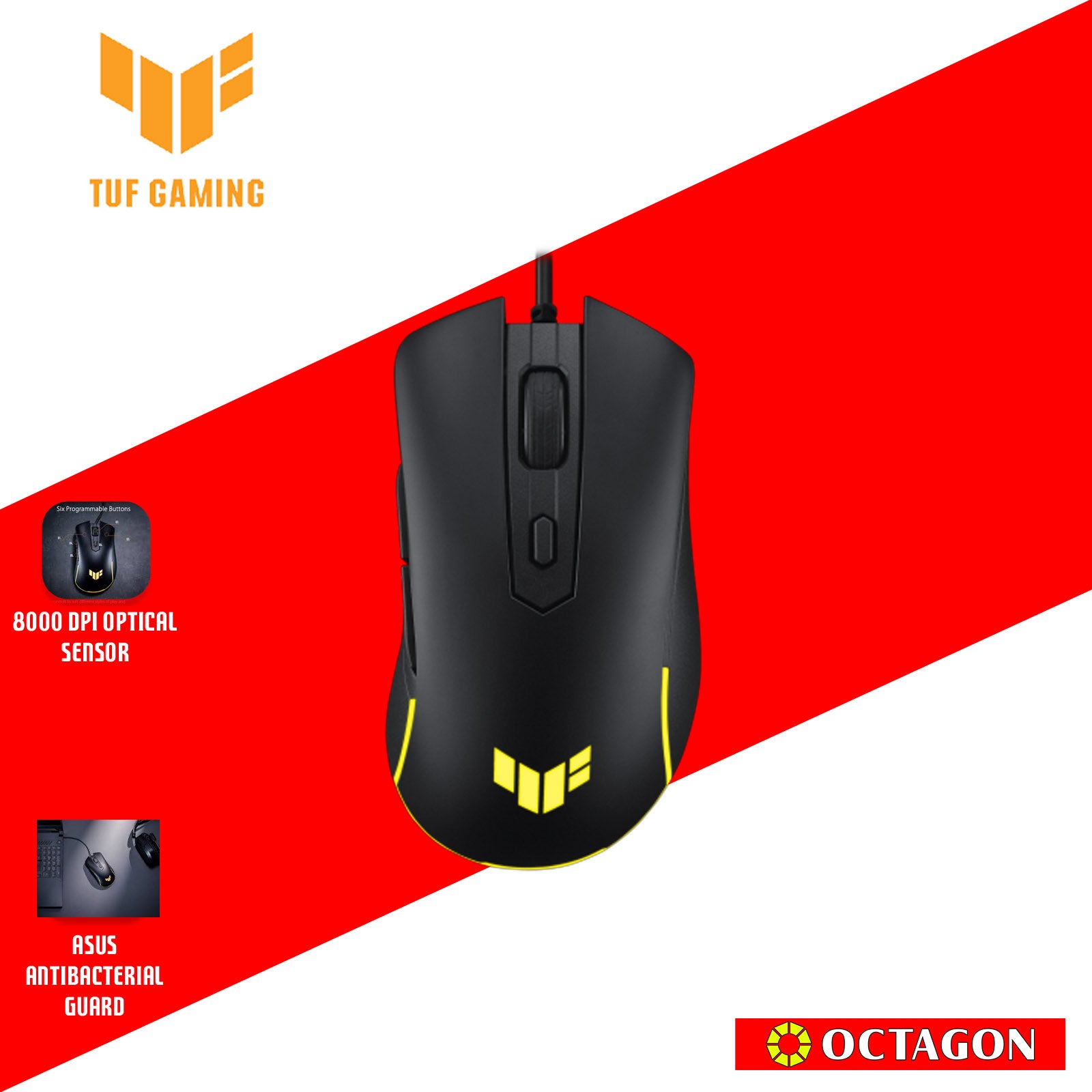 ASUS P309 M3 TUF GEN 11 BLK USB GAMING MOUSE 6 BUTTONS/ 8000 DPI