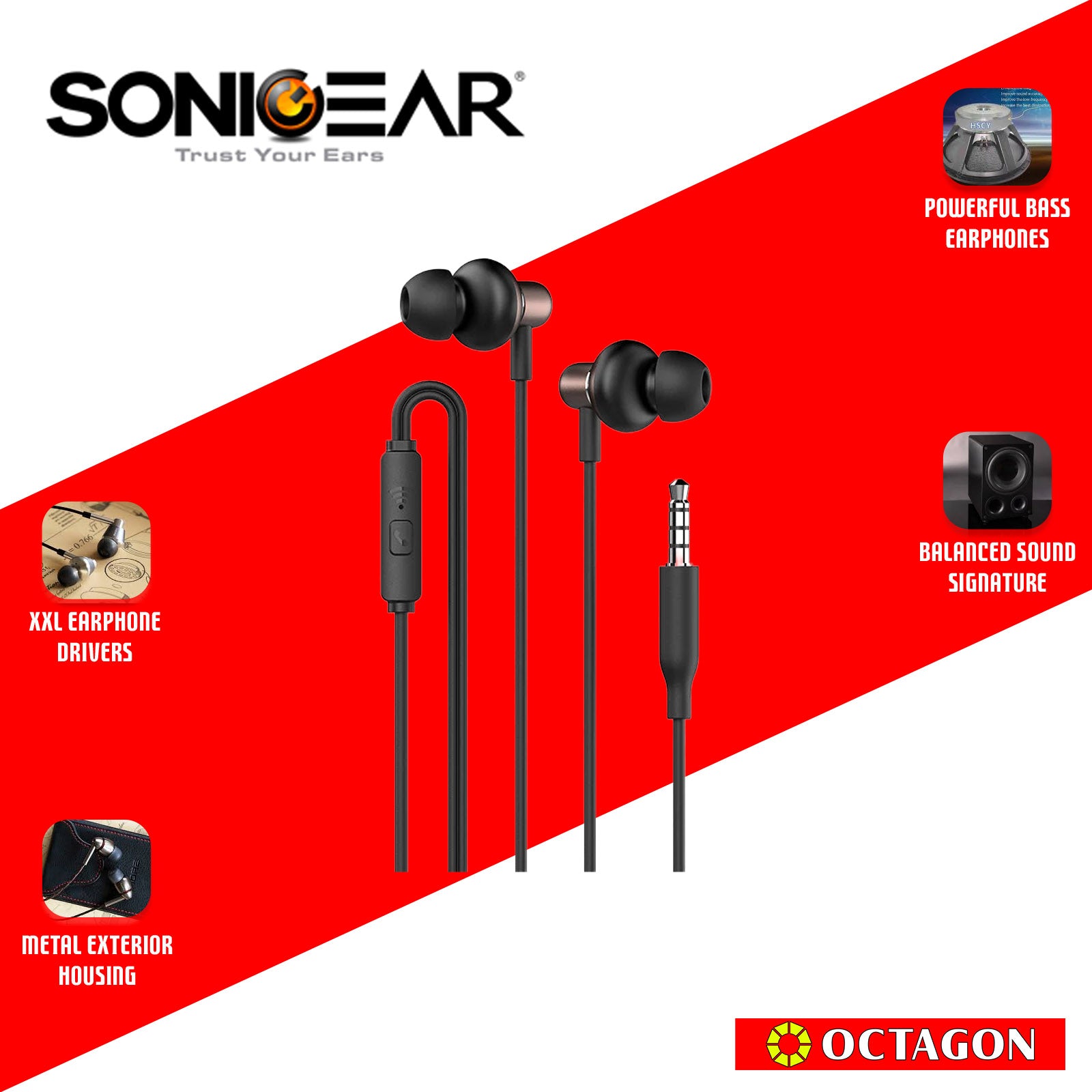 SONIC GEAR HYPERBASS BUDS 1 GUN METAL EARPHONE