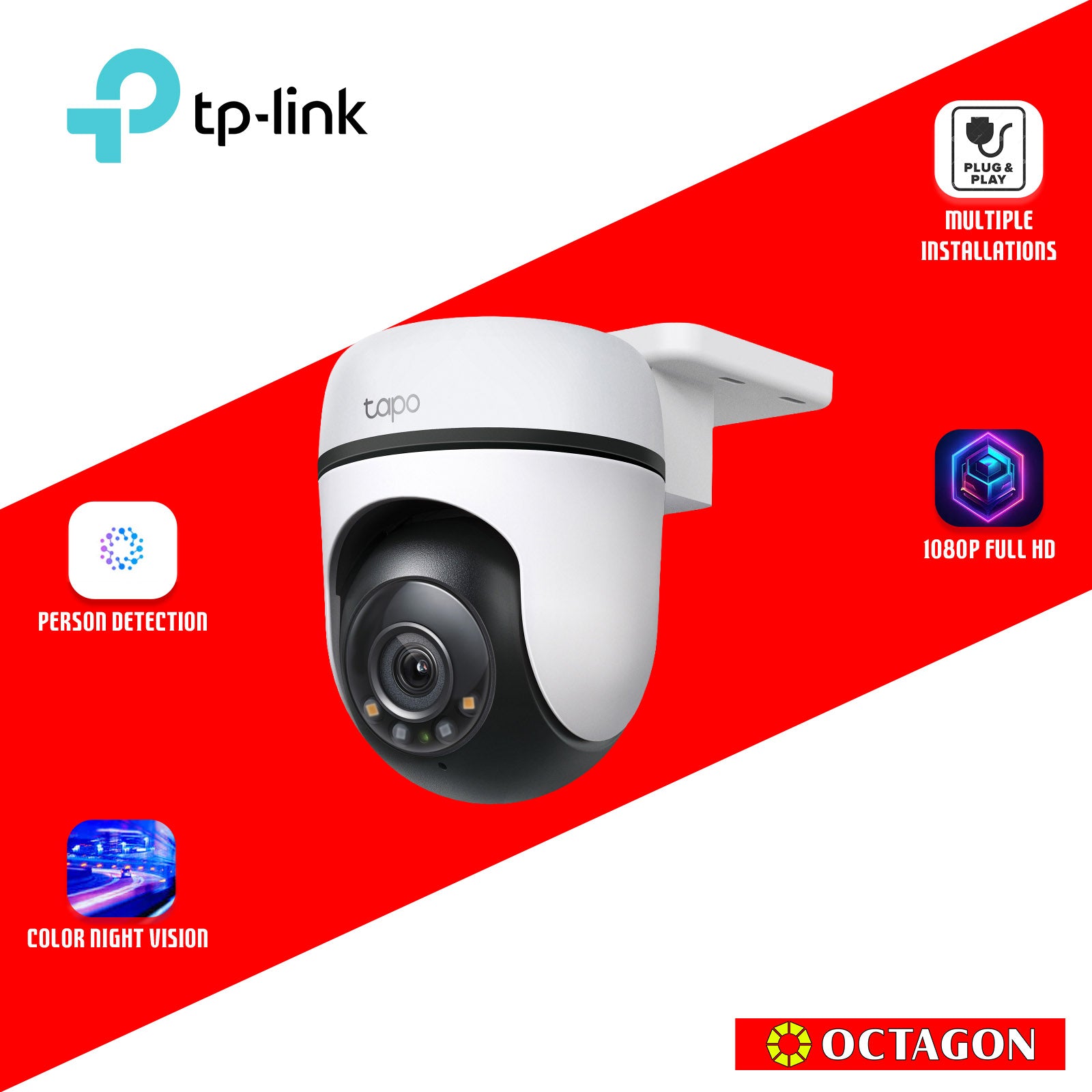 TPLINK TAPO C500 OUTDOOR PAN/TILT SECURITY WIFI CAMERA 1080P FULL HD 360Â° LIVE