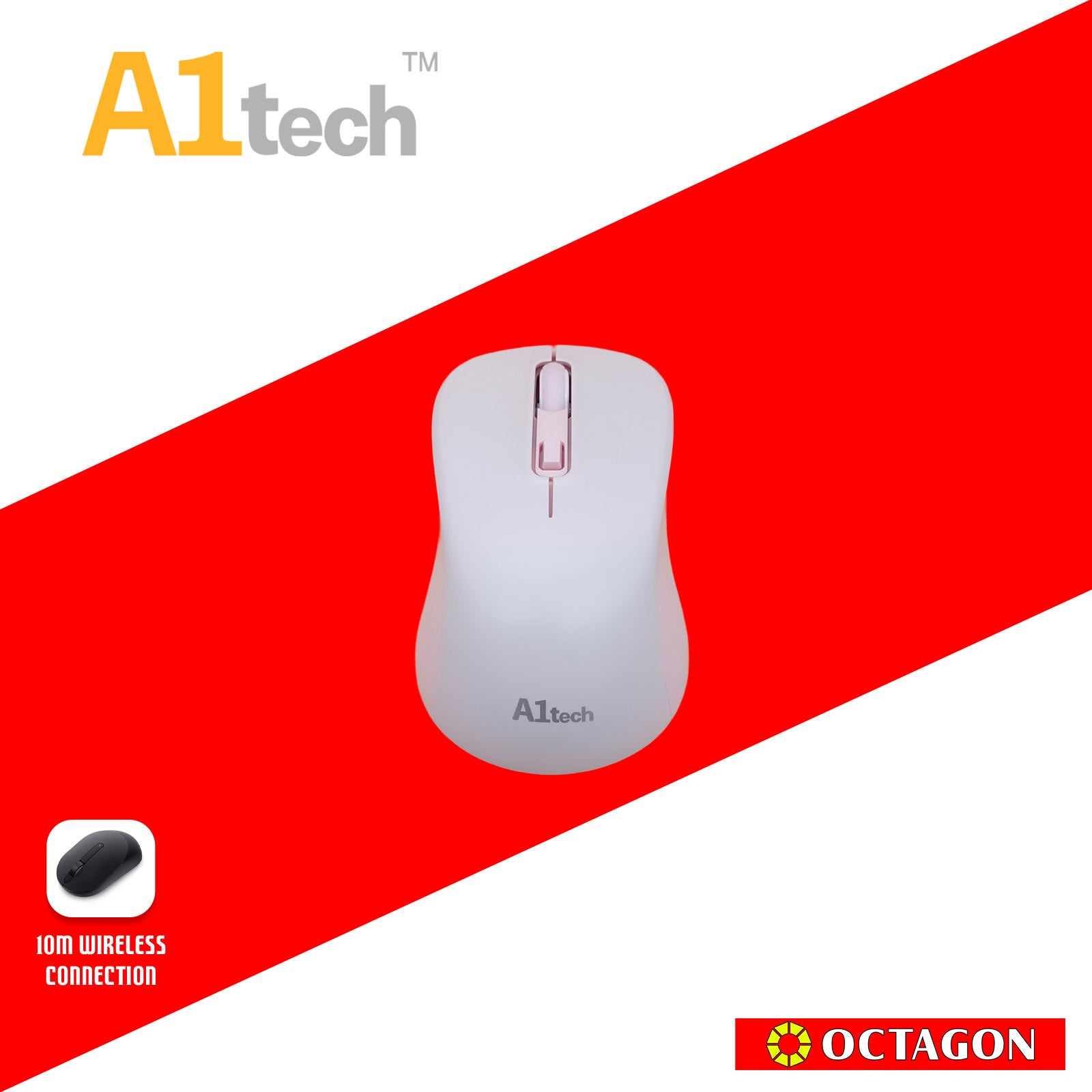A1TECH AC-W650 2.4G WIRELESS MOUSE 1600 DPI WHITE GREY/PURPLE/PINK/GREY