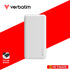 VERBATIM 66548 GRID PATTERN POWER BANK DUAL 10000 MAH INPUT/OUTPUT (TYPE-C AND MICRO USB POWER INPUT) WHITE