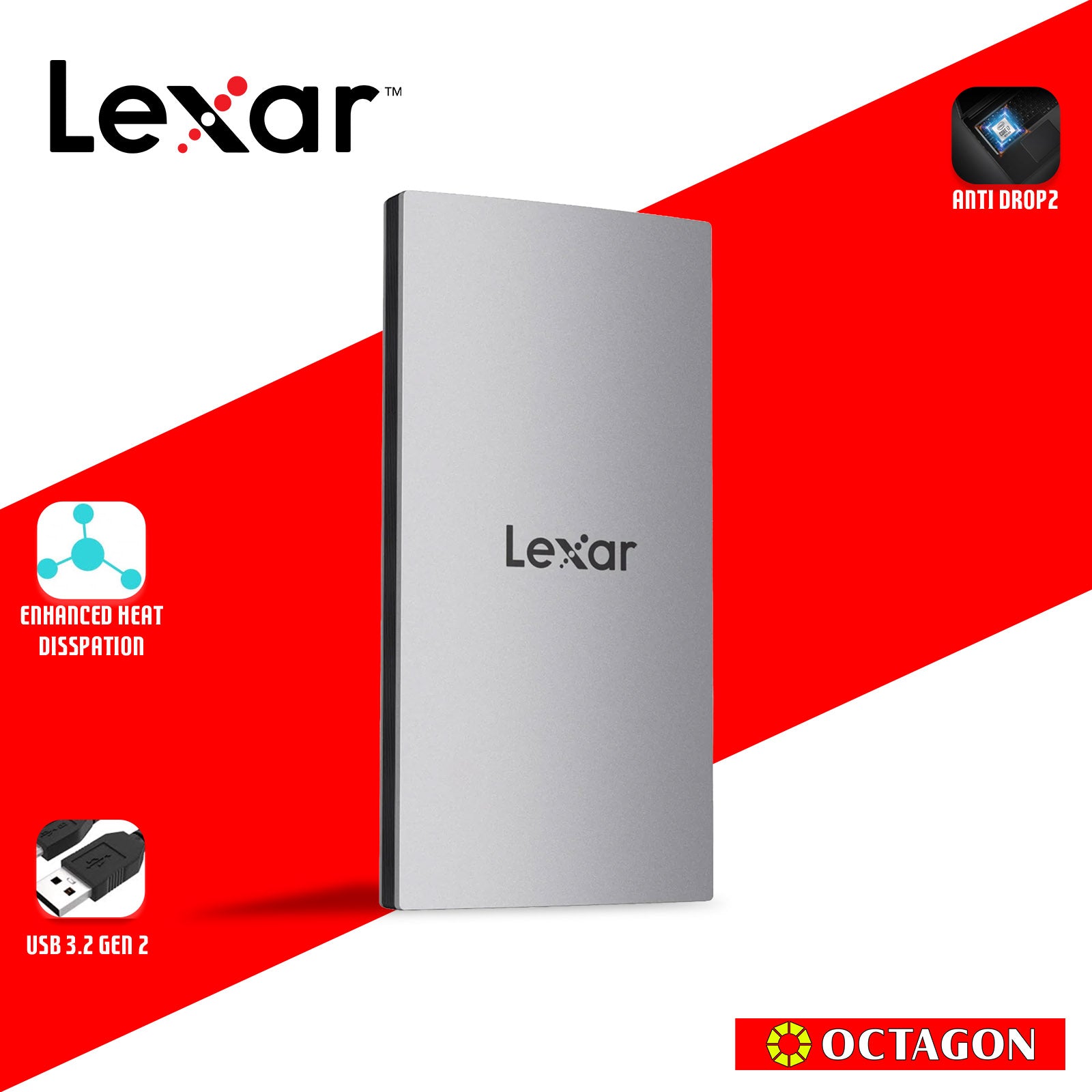 LEXAR 1TB ES3 PORTABLE SSD 1050MBPS