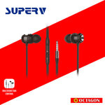 SUPERV EP04-In-ear Headphone with Mic & Inline Control ,120cm