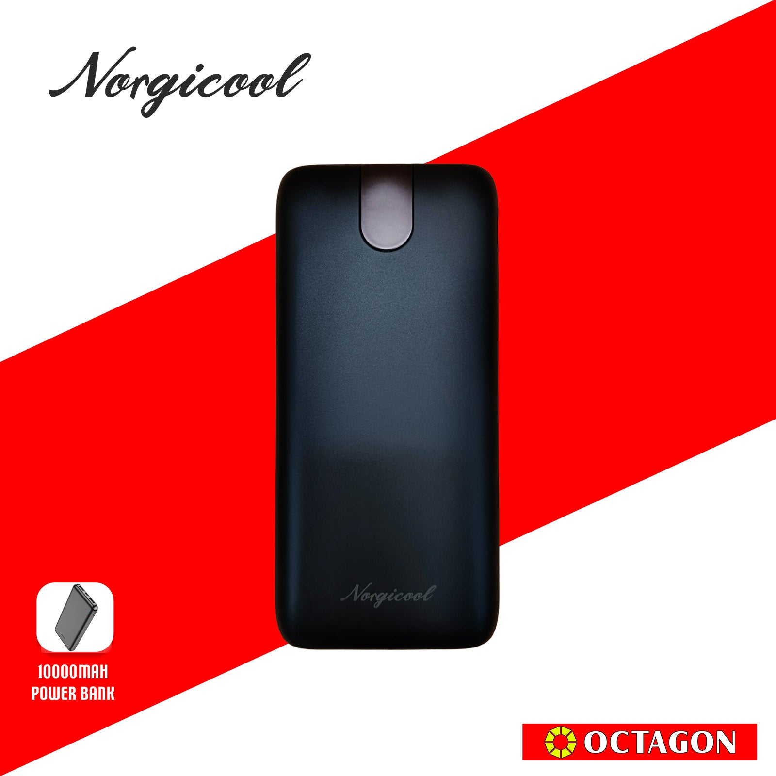 NORGICOOL NP026-BK PD20W 10000MAH W/ TYPE C AND LIGHTNING POWER BANK BLACK