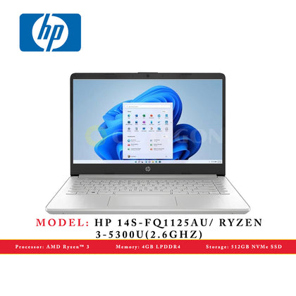 HP 14S-FQ1125AU/ RYZEN 3-5300U (2.6GHZ)