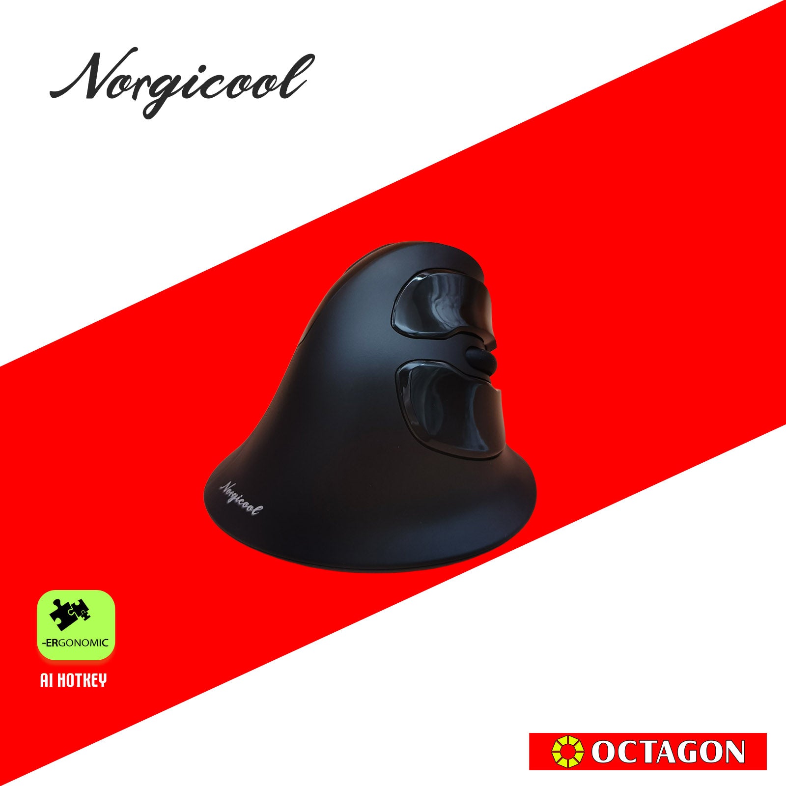 NORGICOOL NVM03I BLACK VERTICAL WL MOUSE
