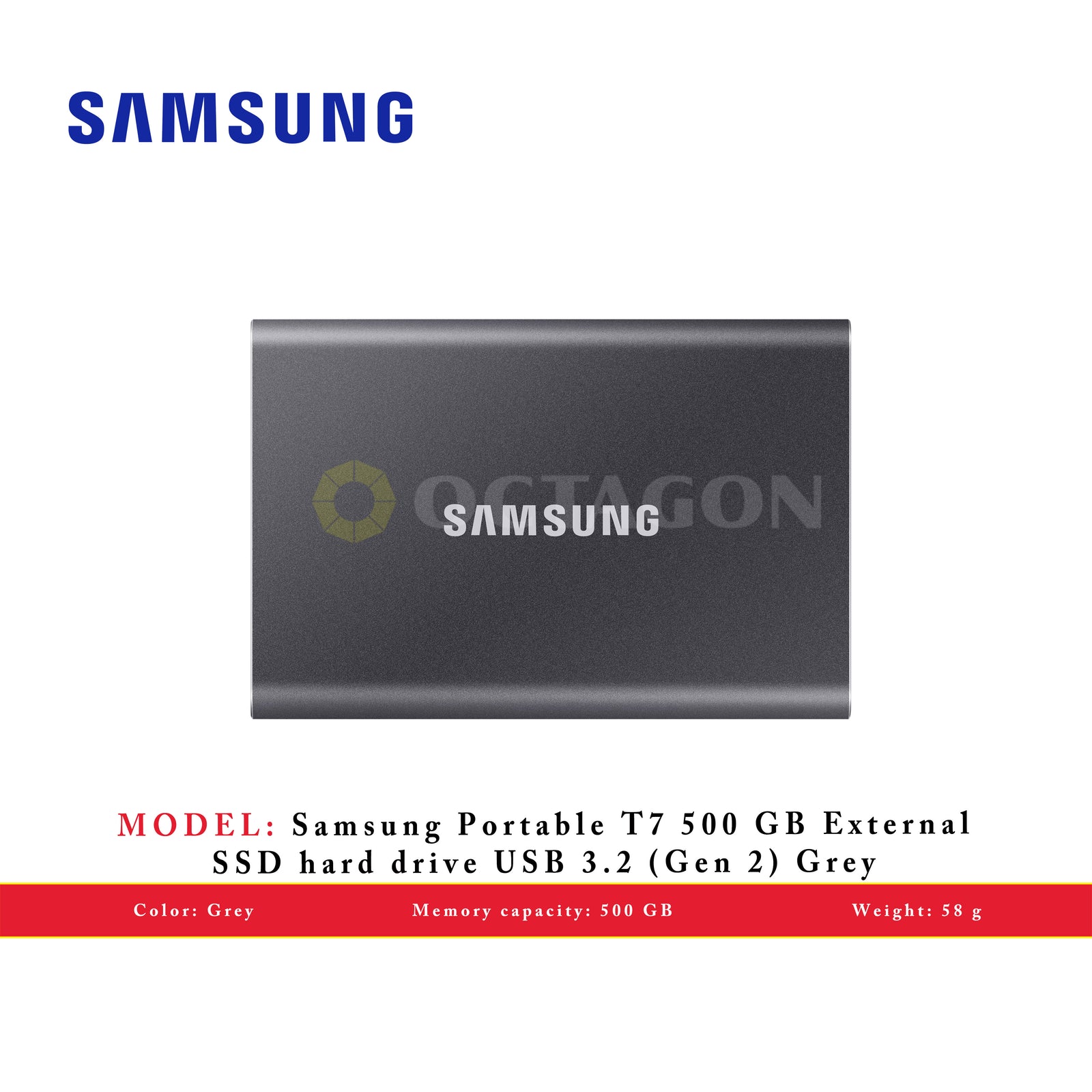 SAMSUNG T7 500GB TITAN GRAY PORTABLE SSD